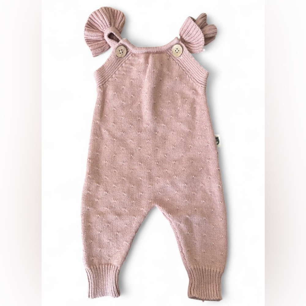 Adorable Pink Knit Baby Romper